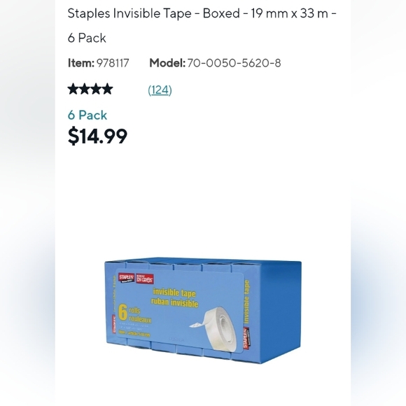 💮3/$20💮 6-pack Invisible Tape Refill - Picture 2 of 2